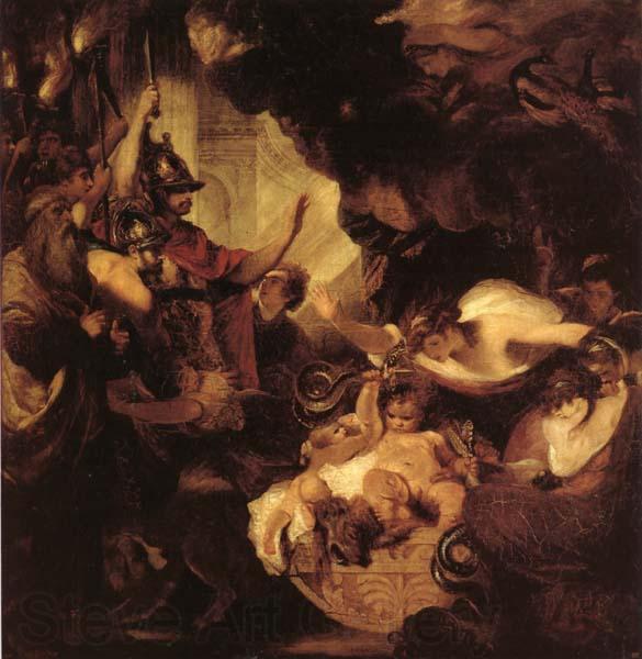 Sir Joshua Reynolds The Infant Hercules Strangling Serpents in his Cradle Spain oil painting art